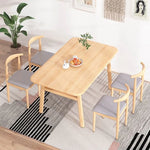 Charger l&#39;image dans la galerie, Ensemble de meubles de table à manger rectangulaire en bois moderne d&#39;intérieur, cuisine, salle à manger, coin petit-déjeuner avec 4 chaises, 5 pièces
