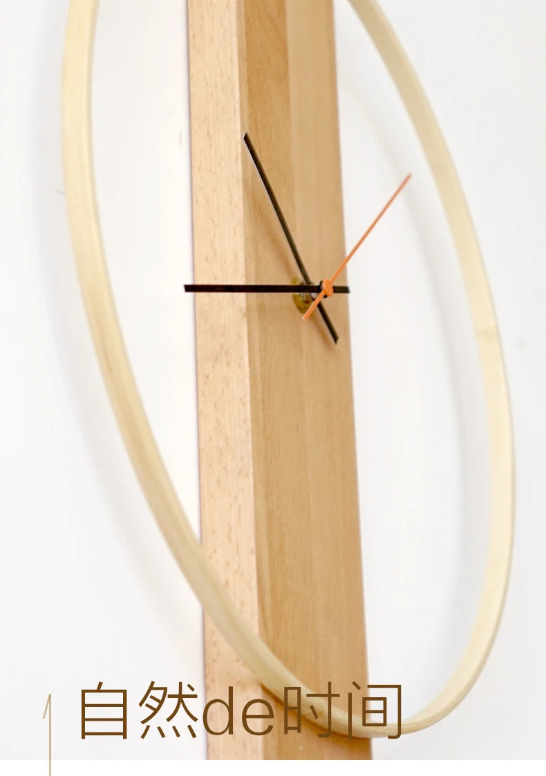 Horloge murale Simple en bois massif, décoration de fond, pendentif décoratif pour salon chambre à coucher, horloge nordique créative suspendue