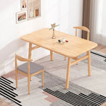 Charger l&#39;image dans la galerie, Ensemble de meubles de table à manger rectangulaire en bois moderne d&#39;intérieur, cuisine, salle à manger, coin petit-déjeuner avec 4 chaises, 5 pièces
