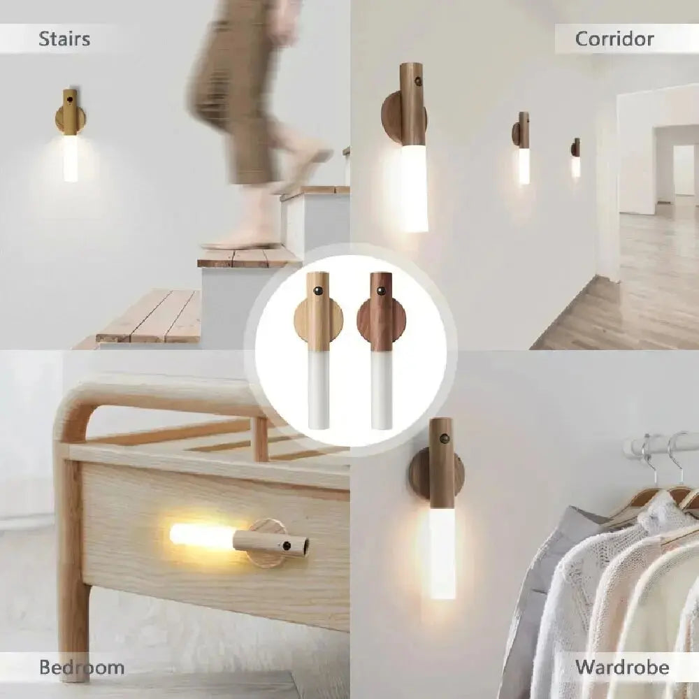 Veilleuse avec détecteur de mouvement, 3 couleurs, intensité variable, aste par USB, portable, lumière d'escalier, applique murale pour chambre, escalier, couloir, cuisine