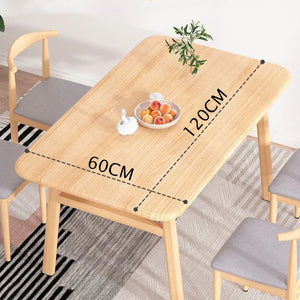 Ensemble de meubles de table à manger rectangulaire en bois moderne d'intérieur, cuisine, salle à manger, coin petit-déjeuner avec 4 chaises, 5 pièces