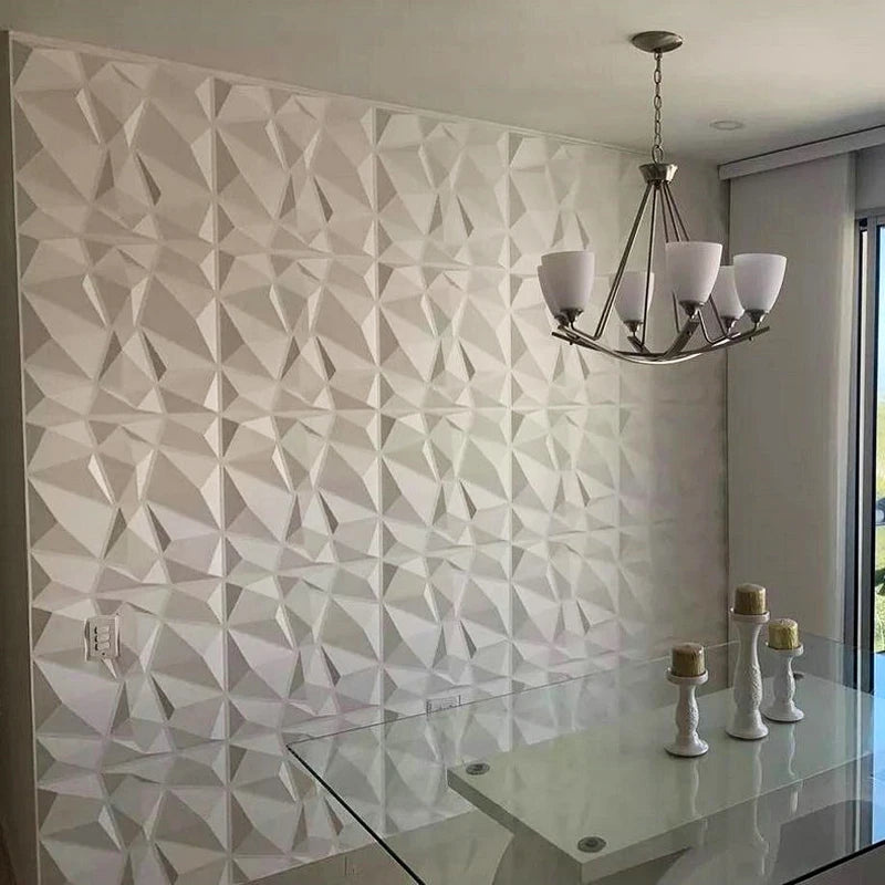 Panneau Mural d'Art 3D en PVC Étanche, Carreaux de Décoration, Diamant, Design, Bricolage, Décoration de Maison, 12 Pièces