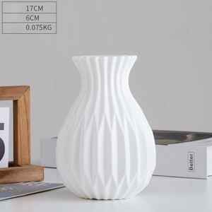 Vase à Fleurs Moderne en Plastique Blanc et Rose, Pot, mir Nordique, Décoration de Maison, Salon, Ornement