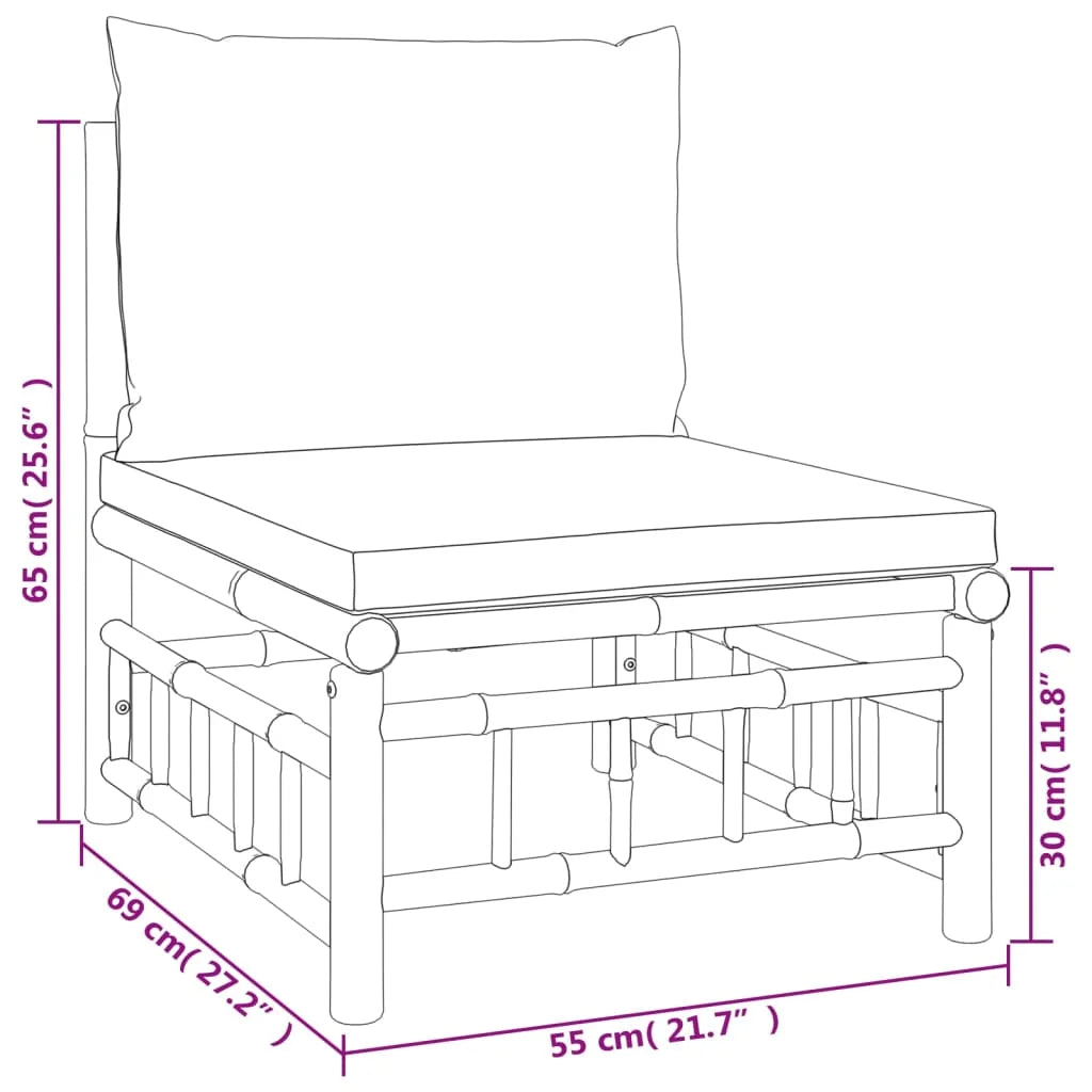 Ensemble de canapé de jardin confortable avec coussins gris foncé, style moderne, 4 pièces