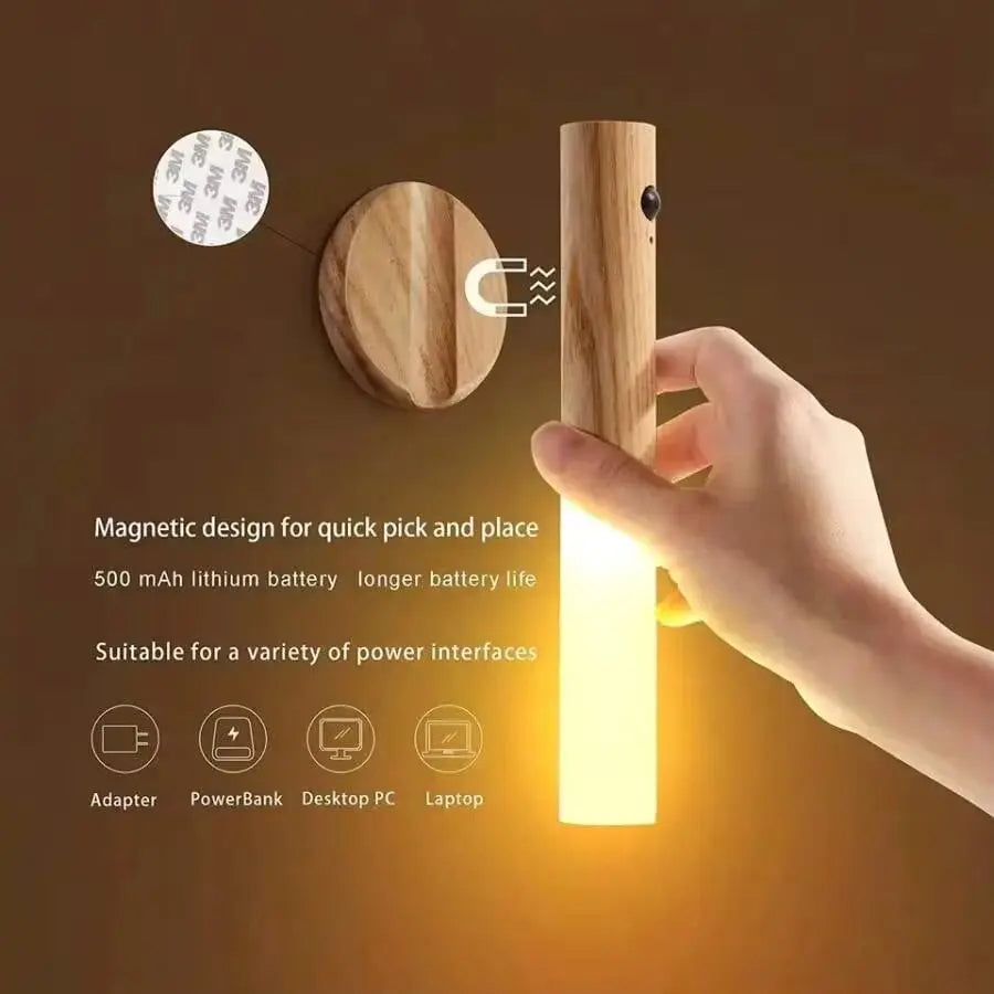 Veilleuse avec détecteur de mouvement, 3 couleurs, intensité variable, aste par USB, portable, lumière d'escalier, applique murale pour chambre, escalier, couloir, cuisine