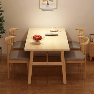 Ensemble de meubles de table à manger rectangulaire en bois moderne d'intérieur, cuisine, salle à manger, coin petit-déjeuner avec 4 chaises, 5 pièces