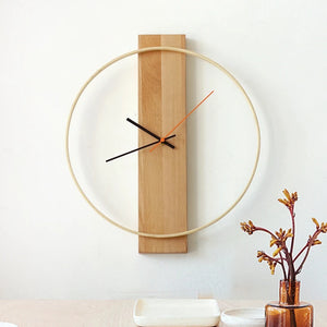 Horloge murale Simple en bois massif, décoration de fond, pendentif décoratif pour salon chambre à coucher, horloge nordique créative suspendue